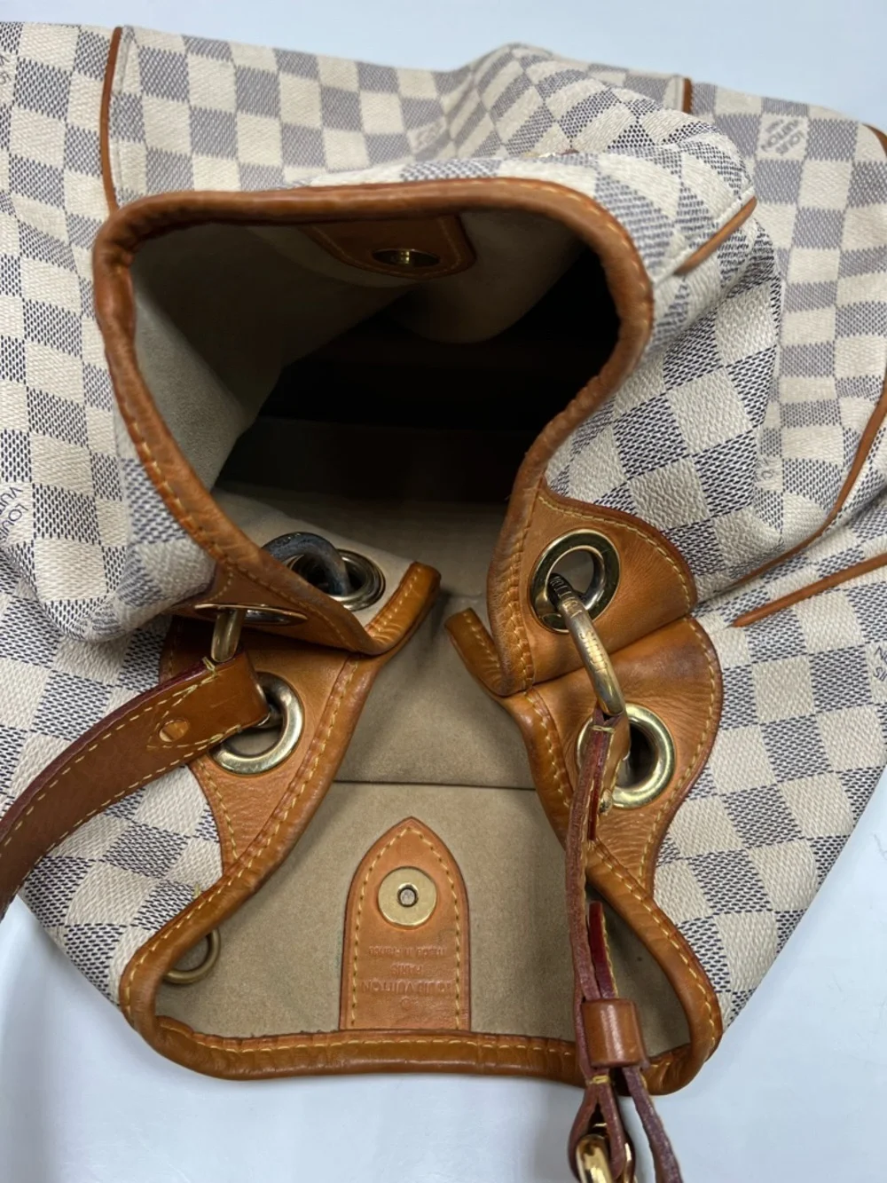 Louis Vuitton LV Shoulder Bag Galliera PM White Damier Azur